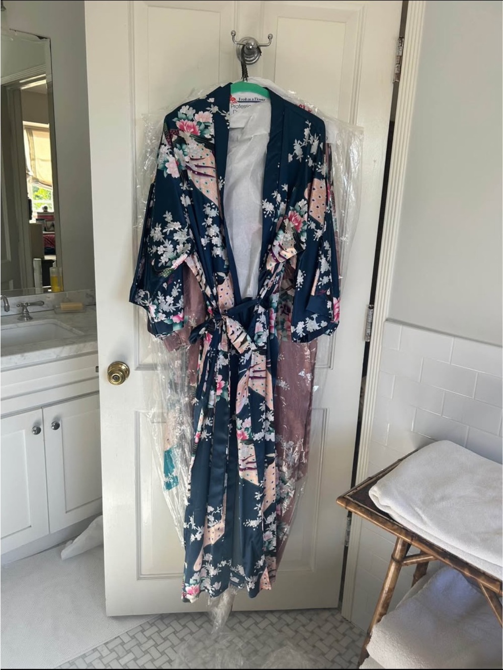 Kim Ono - Floral Kimono Cardigan in polyester charmeuse.  10 available.  NEW